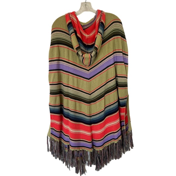 Moth Anthropologie Himalayan Knit Tribal Poncho Hoodie Cardigan Oversized Size S - Picture 7 of 12